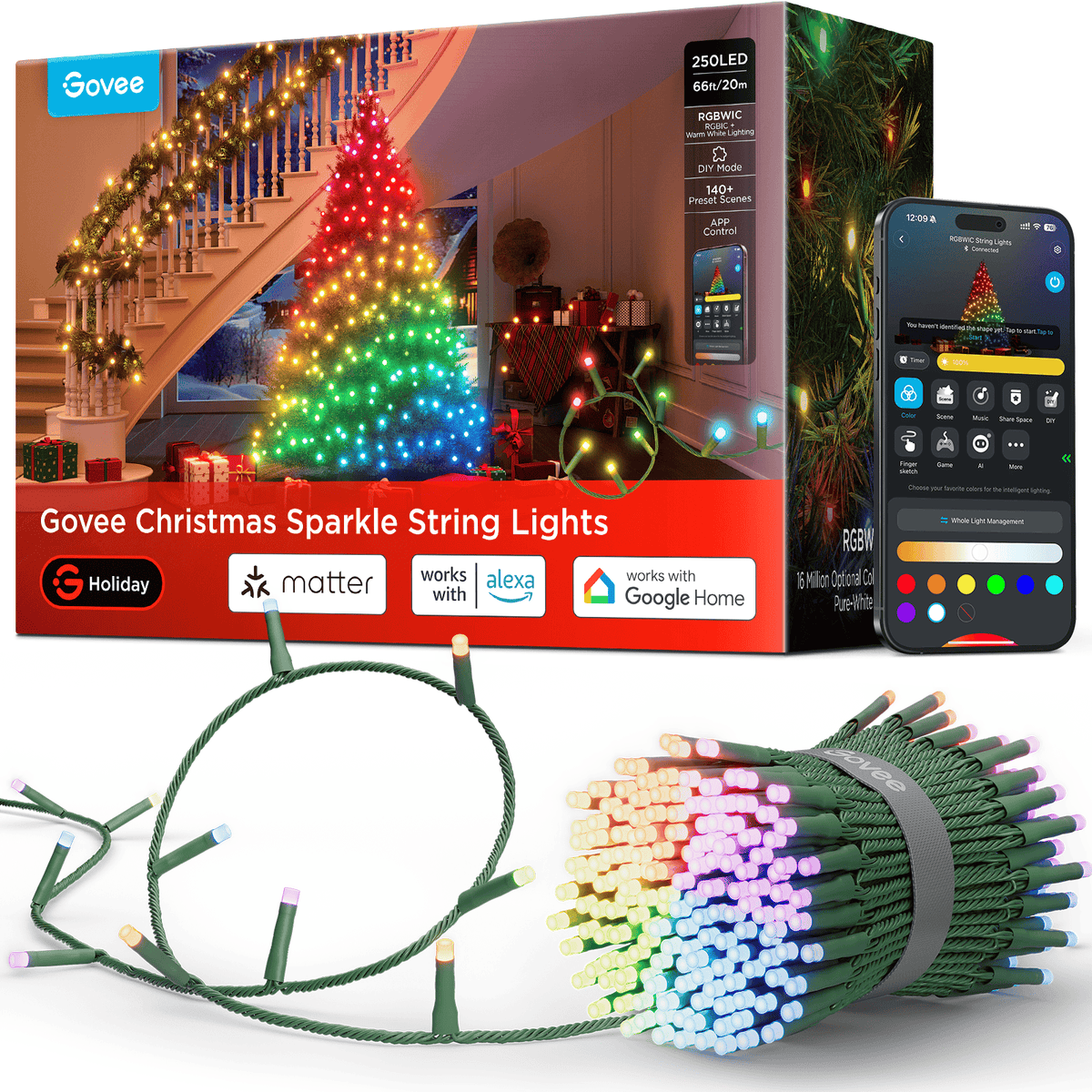 GOVEE CHRISTMAS SPARKLE STRING LIGHTS - 20M 6974316995784