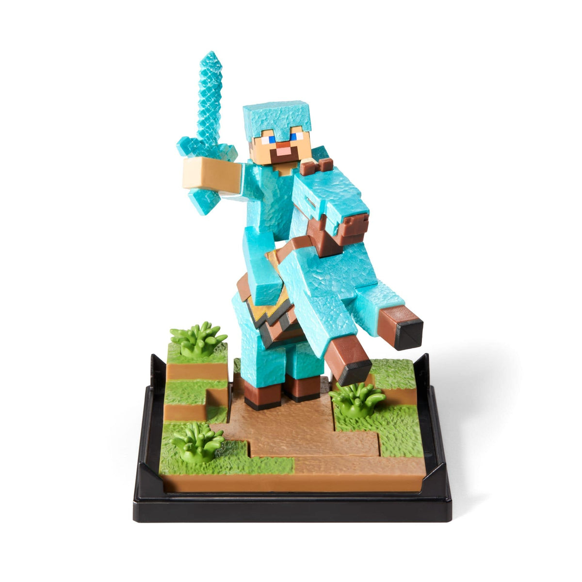 NOBLE COLLECTION - MINECRAFT - DIAMOND ARMOR STEVE AND HORSE 849421012731