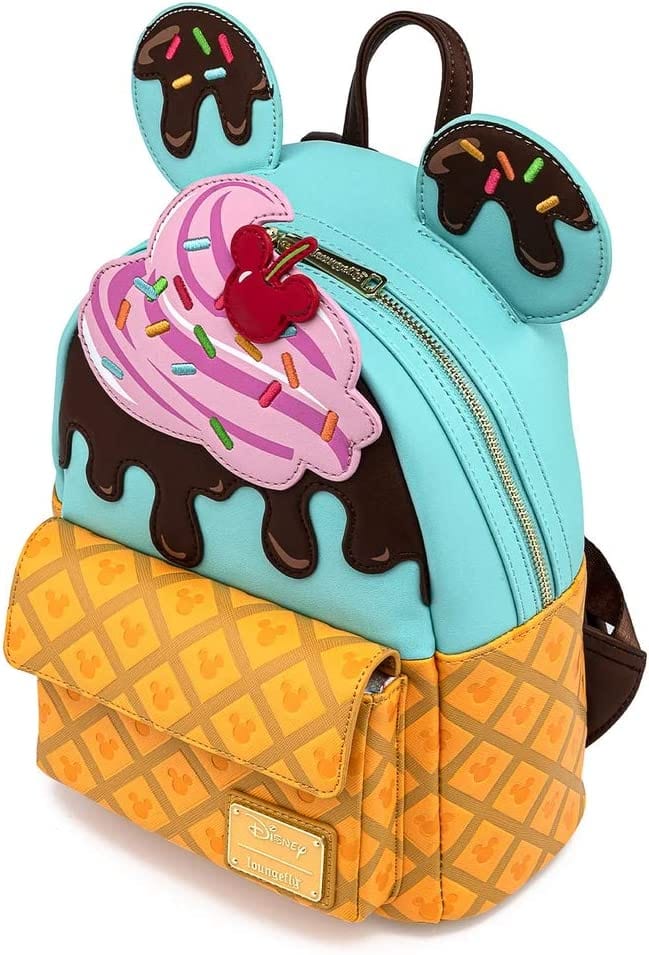 LOUNGEFLY DISNEY MICKEY AND MINNIE SWEETS ICE CREAM MINI BACKPACK – igabiba