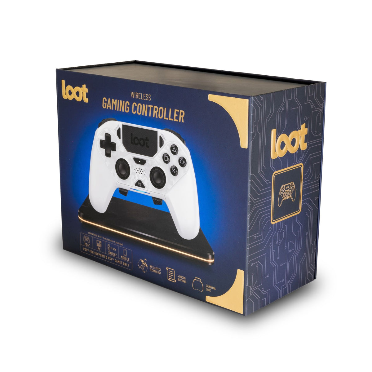 LOOT WIRELESS GAMING CONTROLLER PS4/SWITCH/PC/MOBILE - WHITE