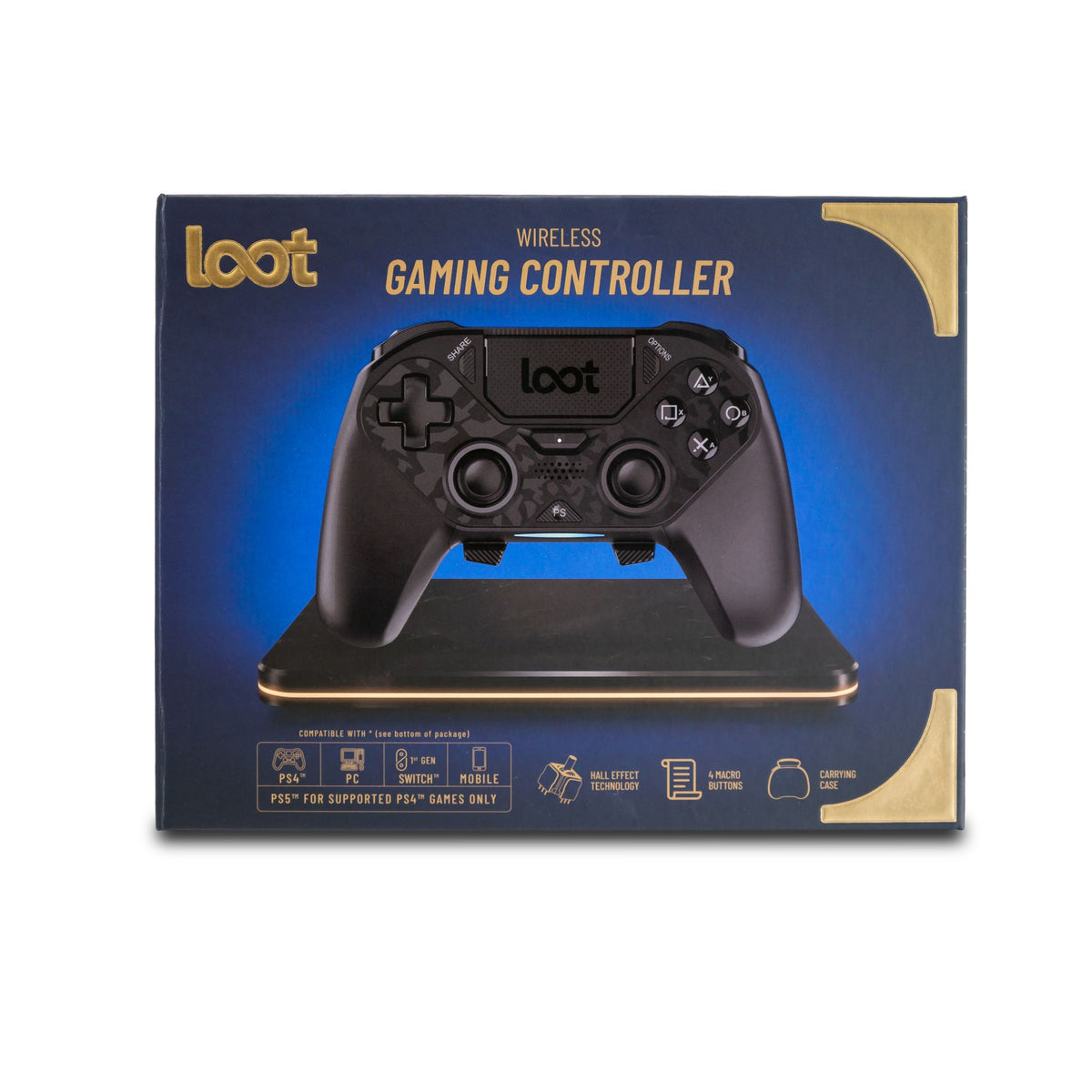 LOOT WIRELESS GAMING CONTROLLER PS4/SWITCH/PC/MOBILE - BLACK