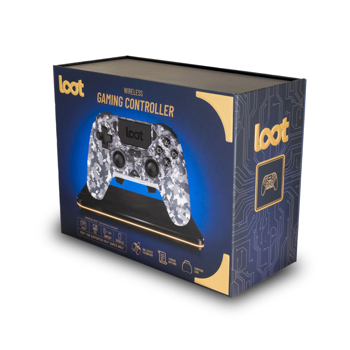LOOT WIRELESS GAMING CONTROLLER PS4/SWITCH/PC/MOBILE - CAMO GREY