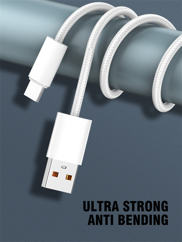 LDNIO CHARGING DATA CABLE BRAIDED (A-M) 25W 1M MICRO WHITE LS901_M