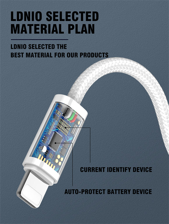 LDNIO CHARGING DATA CABLE BRAIDED (A-M) 25W 1M MICRO WHITE LS901_M