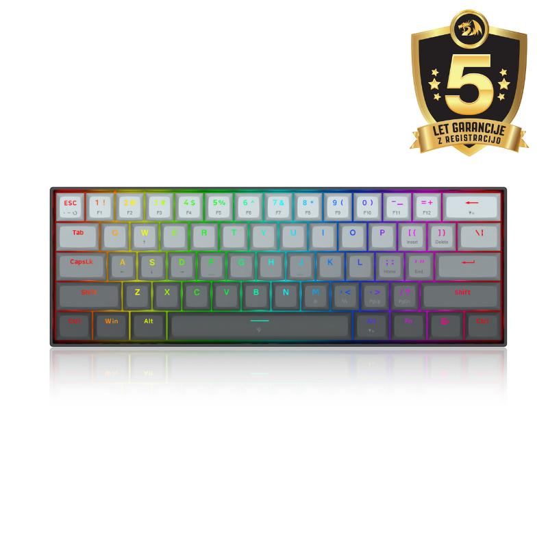 KEYBOARD - REDRAGON FIZZ K617 RGB WIRED BLACK MAGNETIC SWITCH