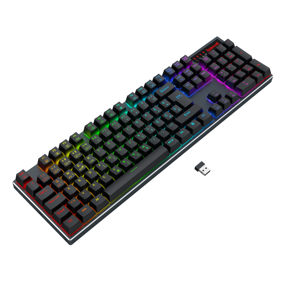 KEYBOARD - REDRAGON DHARMA K556 PRO BT/WIRELESS/WIRED RED SWITCH SLO/CRO LAYOUT