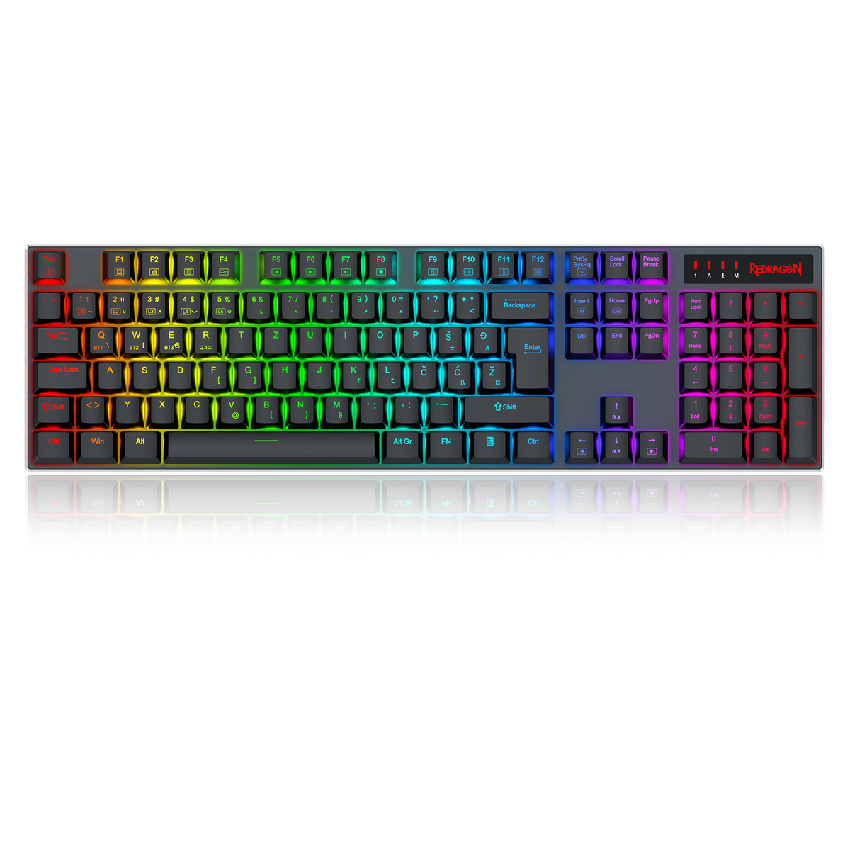 KEYBOARD - REDRAGON DHARMA K556 PRO BT/WIRELESS/WIRED RED SWITCH SLO/CRO LAYOUT