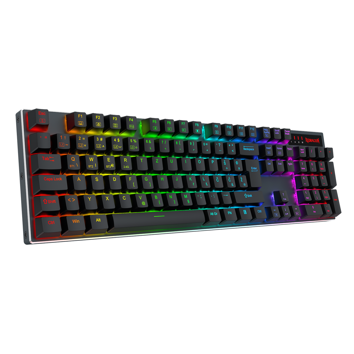 KEYBOARD - REDRAGON DHARMA K556 PRO BT/WIRELESS/WIRED RED SWITCH SLO/CRO LAYOUT