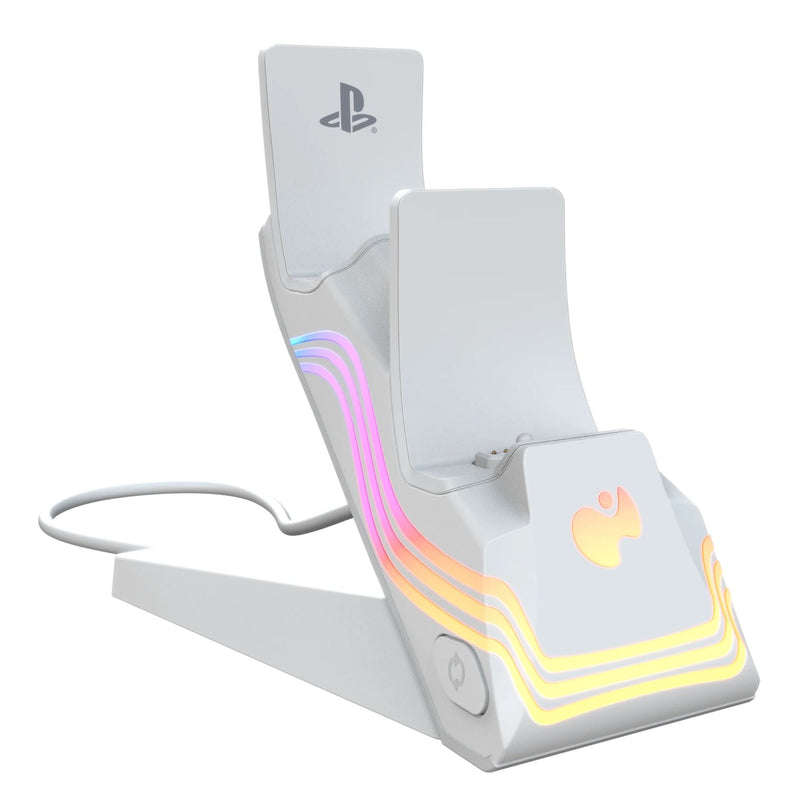 PDP PS5 AFTERGLOW WAVE - DUAL CHARGER WHITE