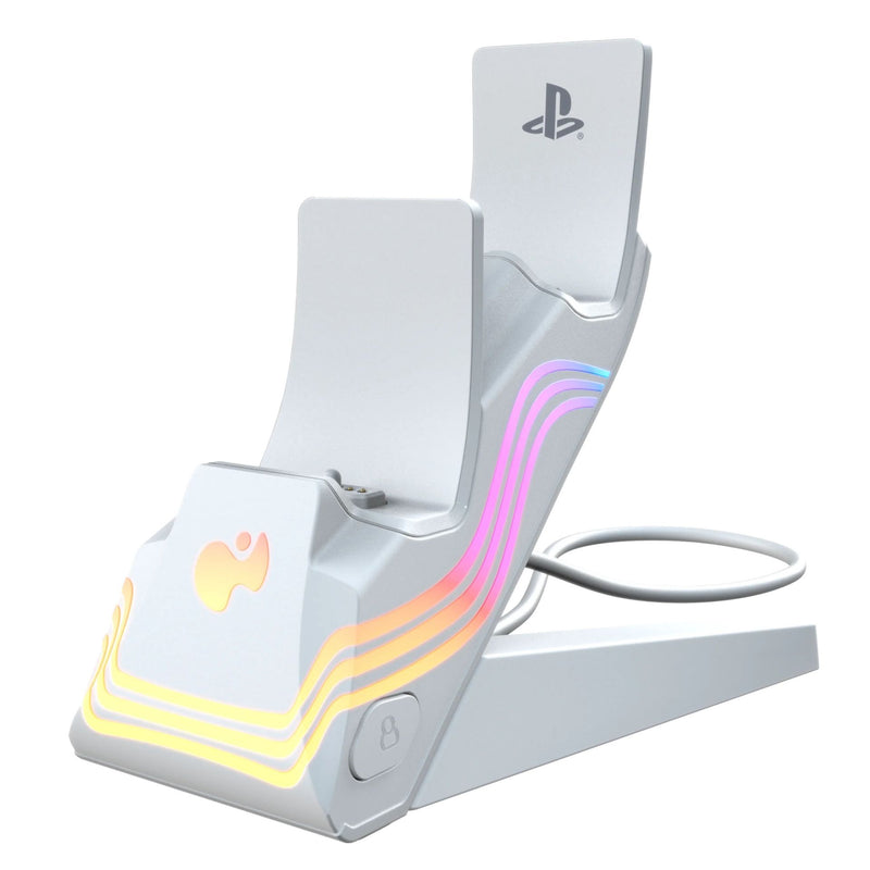 PDP PS5 AFTERGLOW WAVE - DUAL CHARGER WHITE