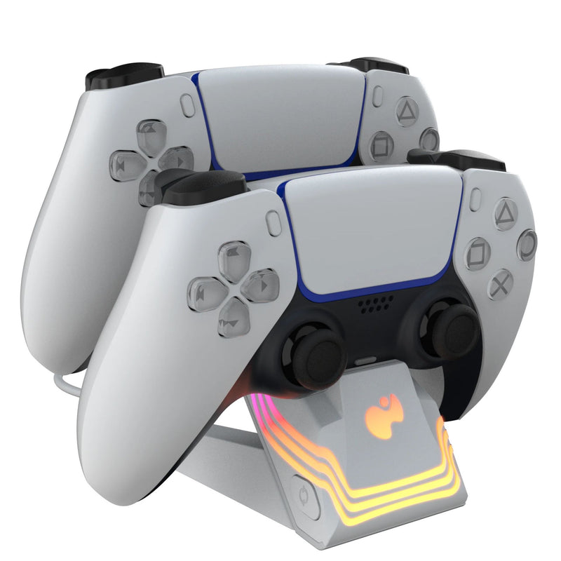 PDP PS5 AFTERGLOW WAVE - DUAL CHARGER WHITE