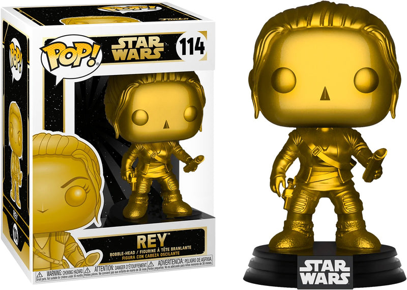 FUNKO POP: STAR WARS - REY (CHROME - MATT GOLD)(EXCL.)