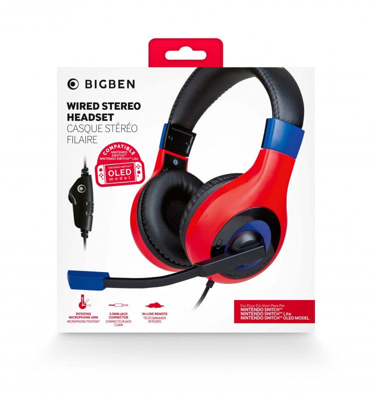 BIGBEN NINTENDO SWITCH HEADSET MARIO RED/BLUE 3665962007046