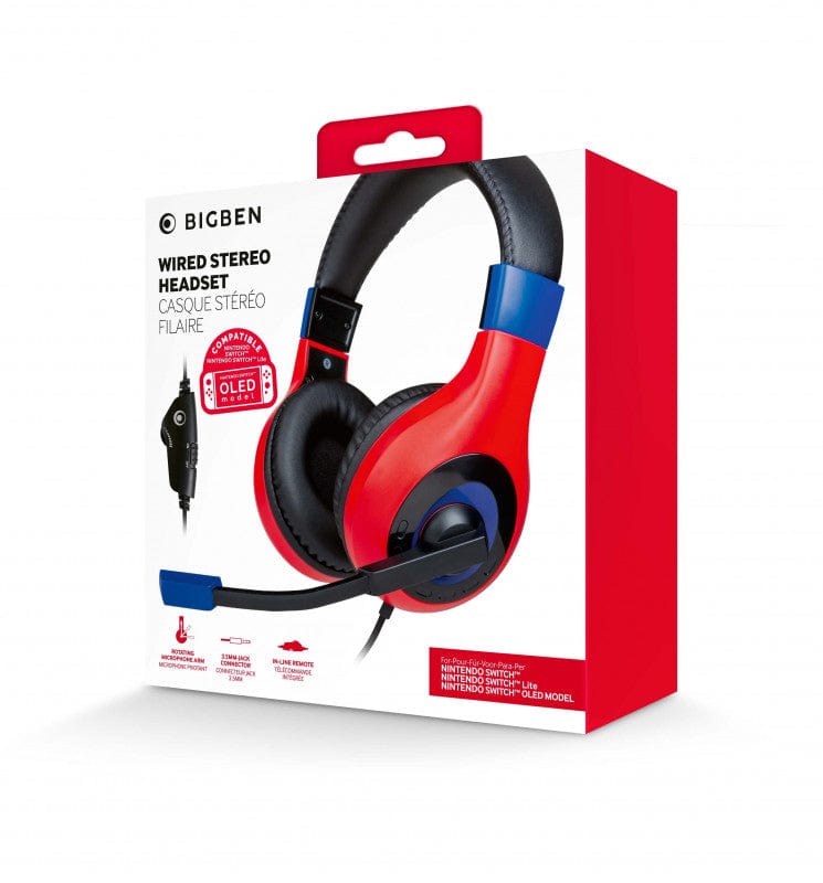 BIGBEN NINTENDO SWITCH HEADSET MARIO RED/BLUE 3665962007046