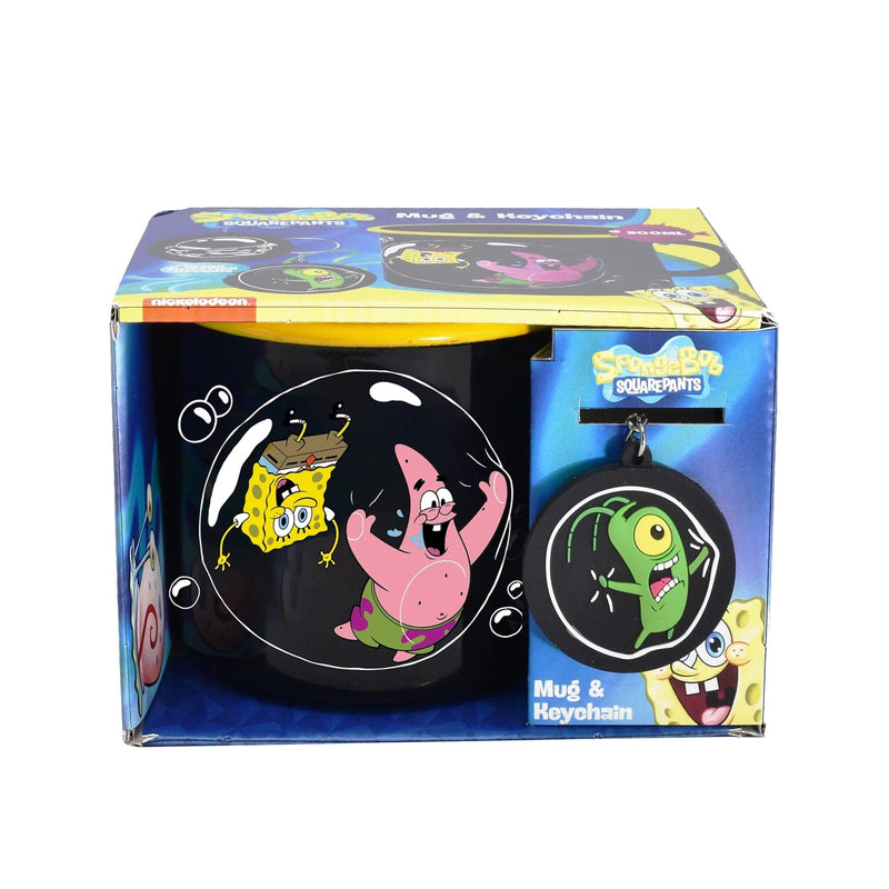 BLUE SKY SPONGE BOB MUG & KEYRING - BUBBLES 5056563714279