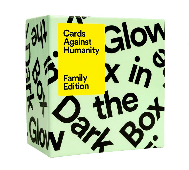 Cards Against Humanity Family Edition Glow in the Dark Box 817246020682