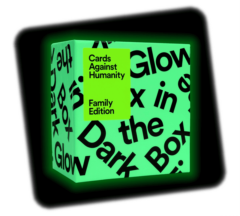 Cards Against Humanity Family Edition Glow in the Dark Box 817246020682