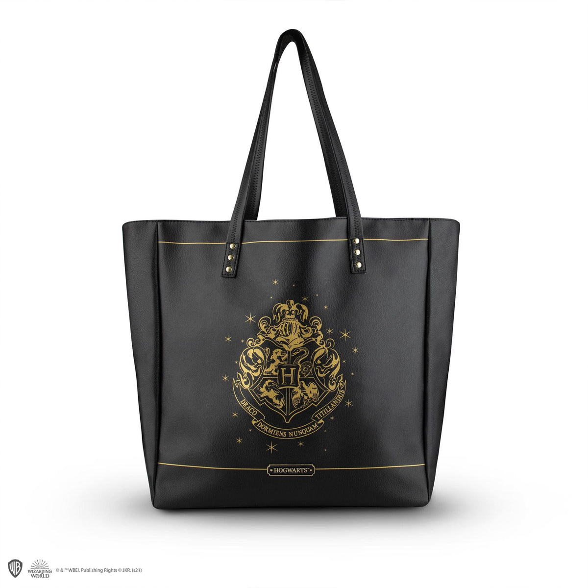 CINEREPLICAS: HARRY POTTER  - SHOPPING BAG - HOGWARTS - BLACK PU LEATHER 4895205606371