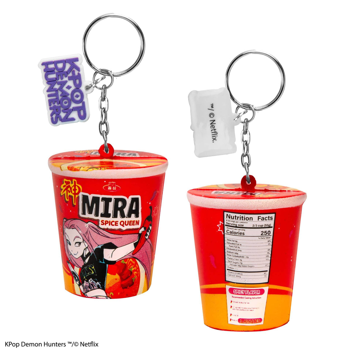 CINEREPLICAS: KPOP DEMON HUNTERS - SQUISHY KEYCHAIN  - MIRA SPICE QUEEN NOODLES 4895205625266