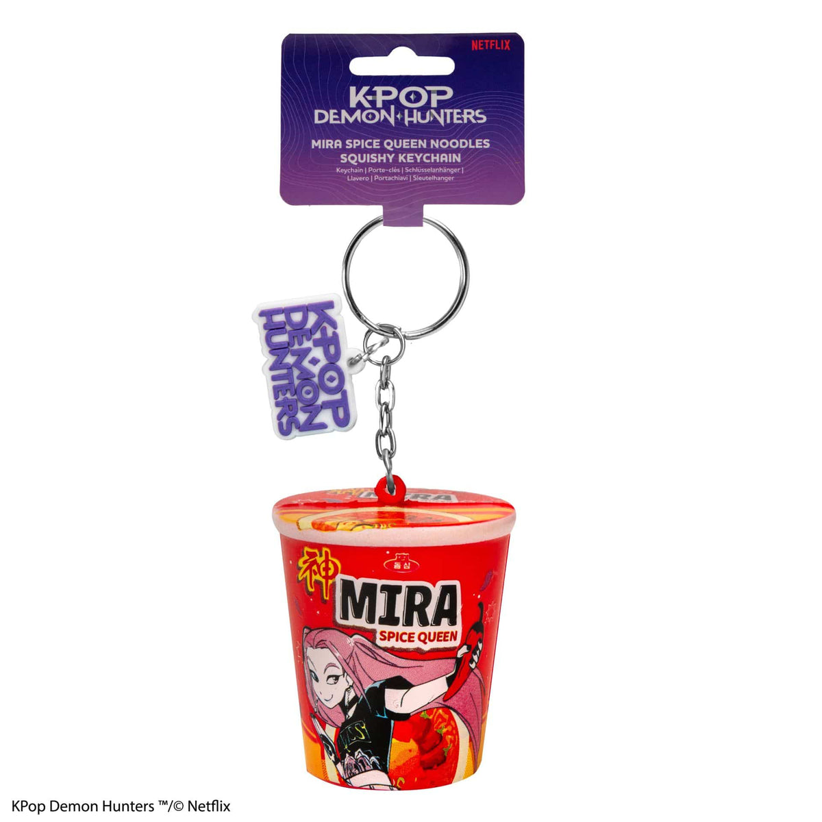 CINEREPLICAS: KPOP DEMON HUNTERS - SQUISHY KEYCHAIN  - MIRA SPICE QUEEN NOODLES 4895205625266