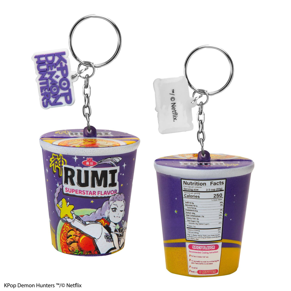 CINEREPLICAS: KPOP DEMON HUNTERS - SQUISHY KEYCHAIN  - RUMI SUPERSTAR FLAVOR NOODLES 4895205625259