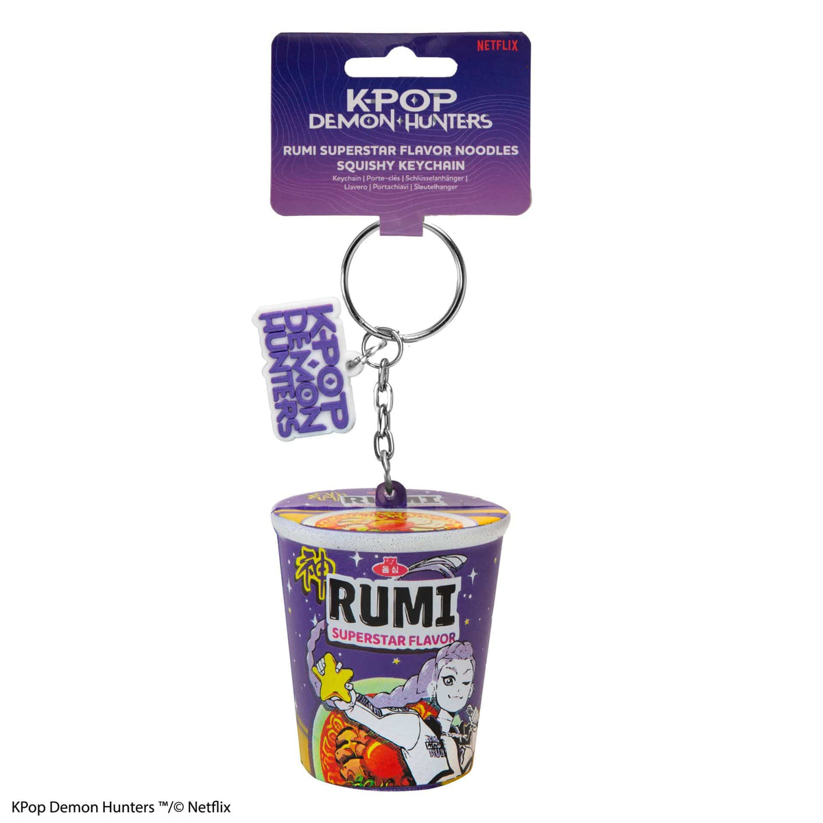 CINEREPLICAS: KPOP DEMON HUNTERS - SQUISHY KEYCHAIN  - RUMI SUPERSTAR FLAVOR NOODLES 4895205625259
