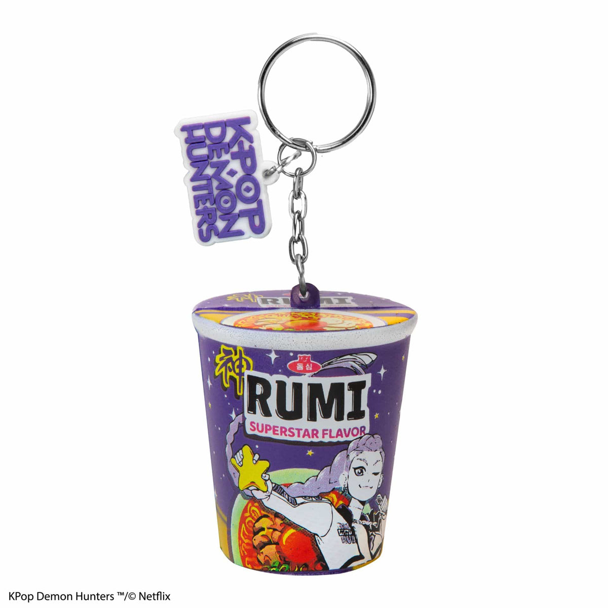 CINEREPLICAS: KPOP DEMON HUNTERS - SQUISHY KEYCHAIN  - RUMI SUPERSTAR FLAVOR NOODLES 4895205625259
