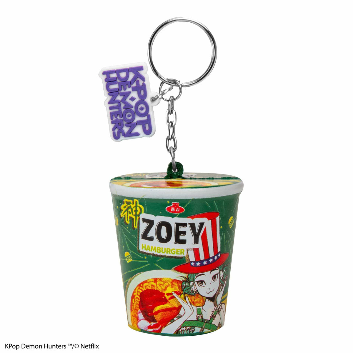 CINEREPLICAS: KPOP DEMON HUNTERS - SQUISHY KEYCHAIN  - ZOEY HAMBURGER NOODLES 4895205625273