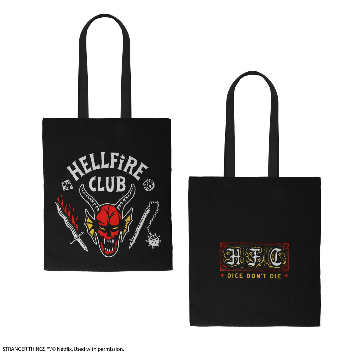 CINEREPLICAS: STRANGER THINGS - TOTE BAG - HELLFIRE CLUB 4895205617926