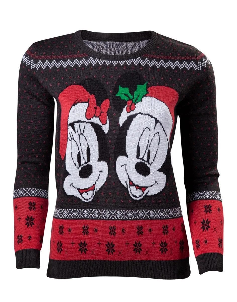 DIFUZED DISNEY - MICKEY & MINNIE CHRISTMAS WOMEN'S SWEATSHIRT - XS 8718526254457