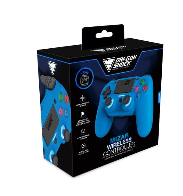 DRAGONSHOCK MIZAR WIRELESS CONTROLLER BLUE PS4, PC, MOBILE 5425025593088