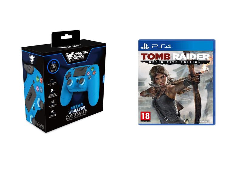 DRAGONSHOCK MIZAR WIRELESS CONTROLLER BLUE PS4,PC,MOBILE + PS4 TOMB RAIDER 5425025595372