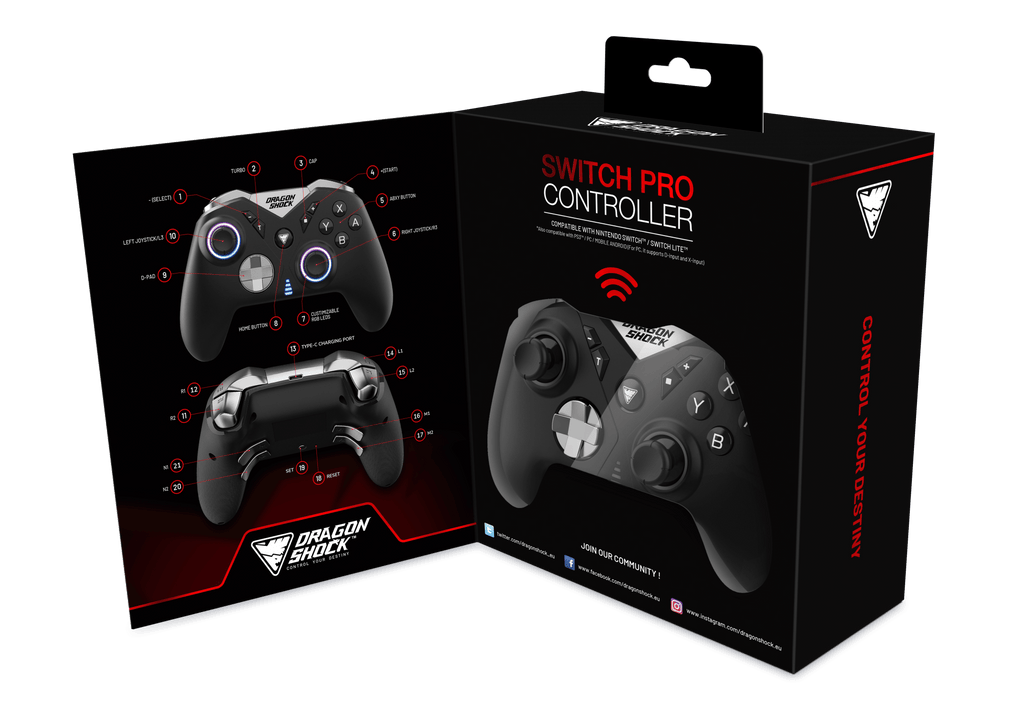 Controller Dragon DRAGONSHOCK NEBULA PRO WIRELESS CONTROLLER BLACK SWITCH – igabiba
