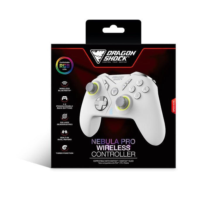 DRAGONSHOCK NEBULA PRO WIRELESS CONTROLLER WHITE SWITCH 5425025593897