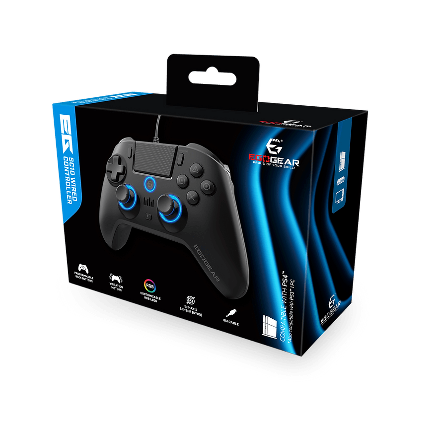 EGOGEAR SC10 RGB CONTROLLER BLACK PS4, PC, PS3 5425025592319