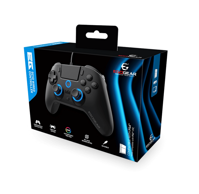 EGOGEAR SC10 RGB CONTROLLER BLACK PS4, PC, PS3 5425025592319