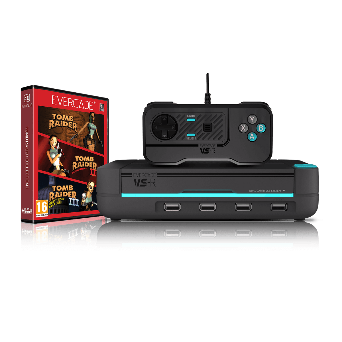 EVERCADE VS-R CONSOLE WITH TOMB RAIDER COLLECTION 1 5060990240591