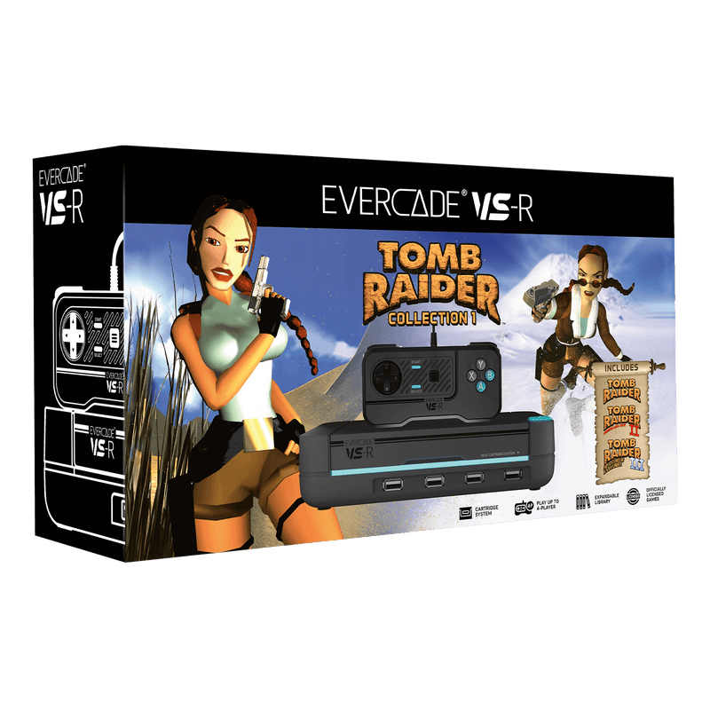 EVERCADE VS-R CONSOLE WITH TOMB RAIDER COLLECTION 1 5060990240591