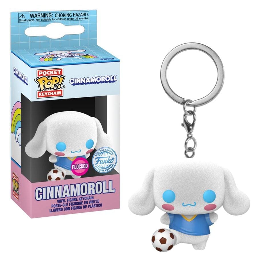 FUNKO POP KEYCHAIN: SANRIO - CINNAMOROLL (SOCCER BALL) (FLOCKED) 889698821452