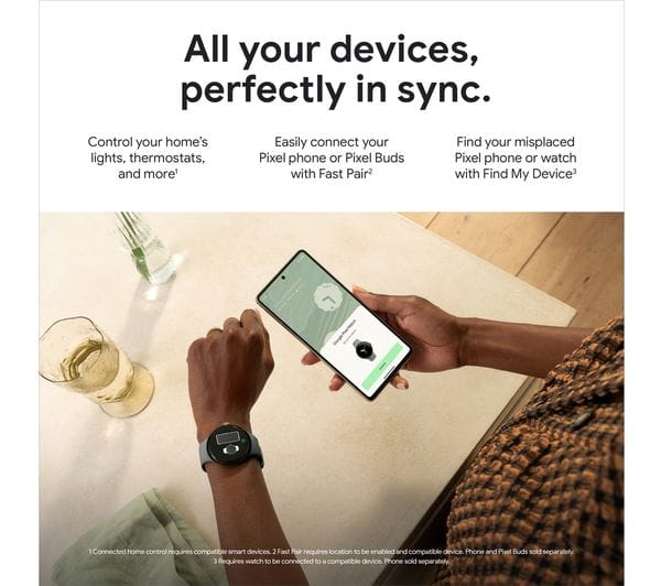 GOOGLE Pixel Watch WiFi with Google Assistant - Silver/Charcoal 840244600372