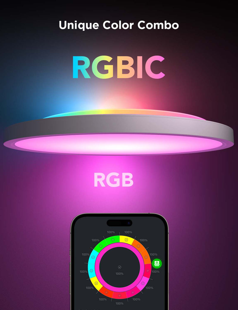 GOVEE 12INCH RGBWW + RGBIC ROUND SMART CEILING LIGHT 6974316994206