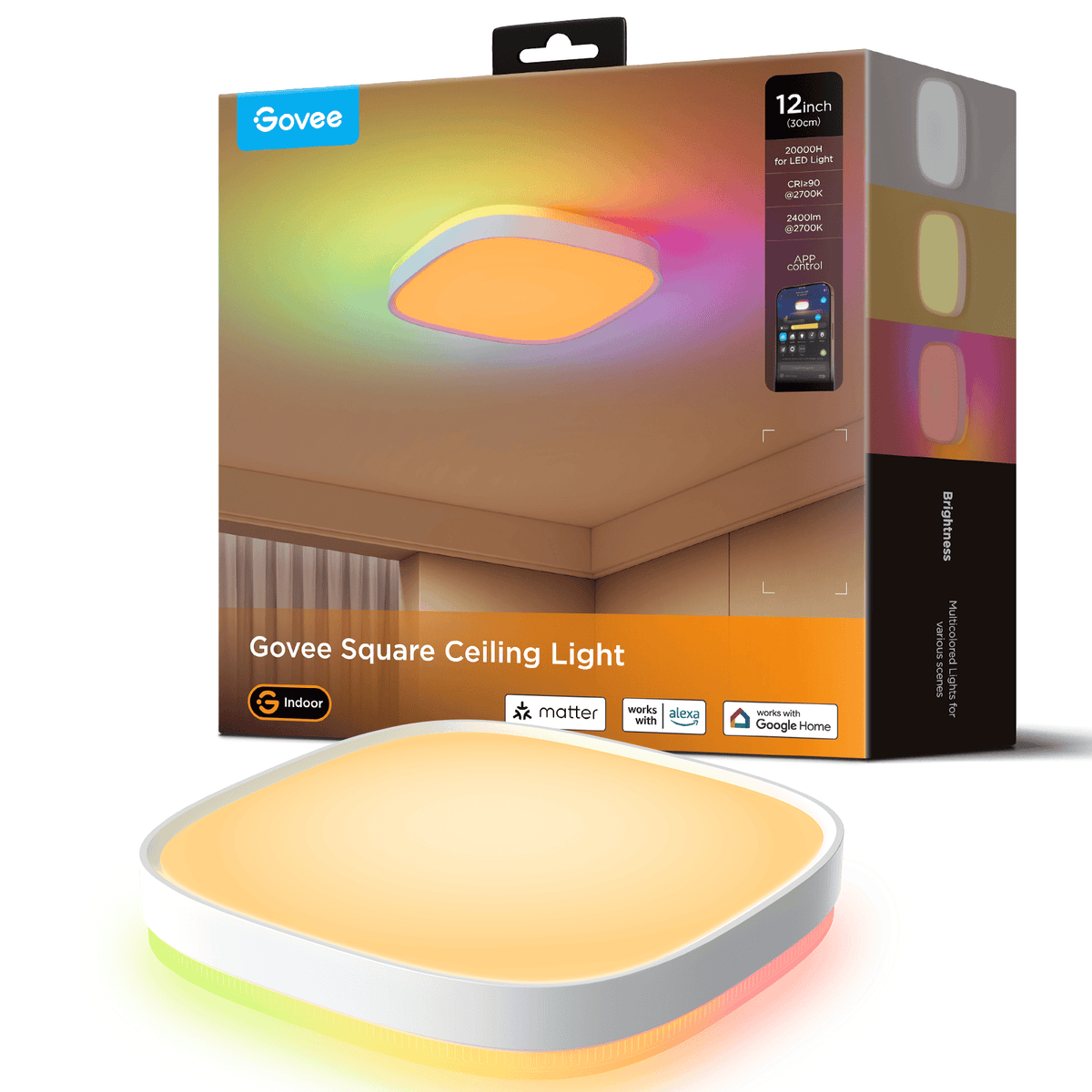 GOVEE 12INCH RGBWW + RGBIC SQUARE SMART CEILING LIGHT 6974316995876