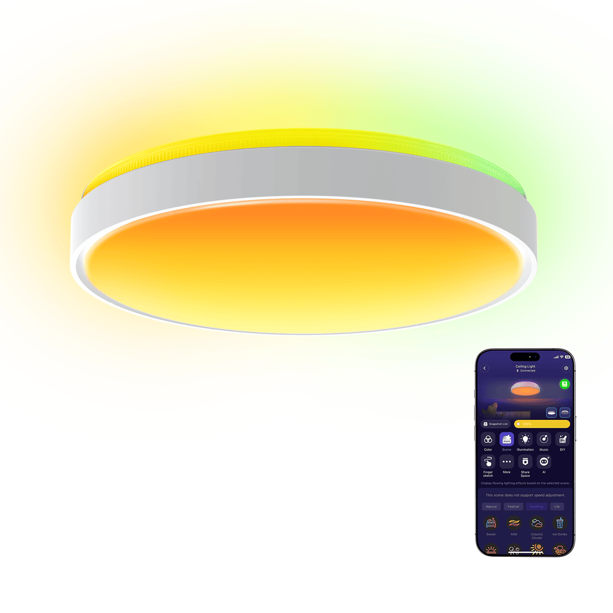 GOVEE 15INCH RGBICWW + RGBICWW ROUND SMART CEILING LIGHT 6974316995937