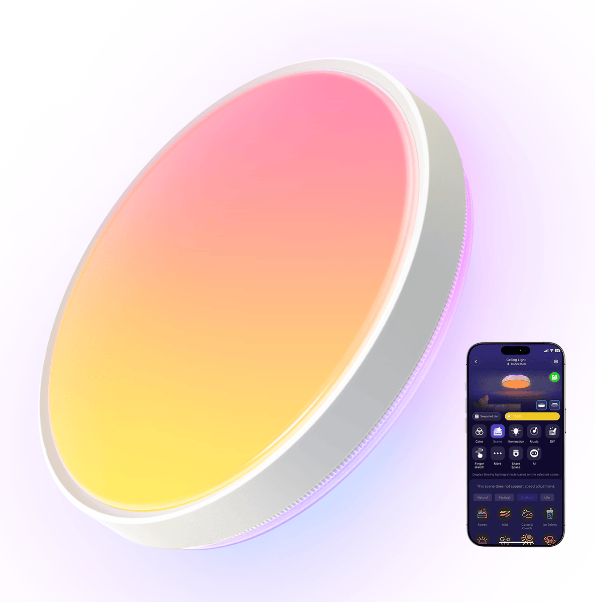 GOVEE 15INCH RGBICWW + RGBICWW ROUND SMART CEILING LIGHT 6974316995937