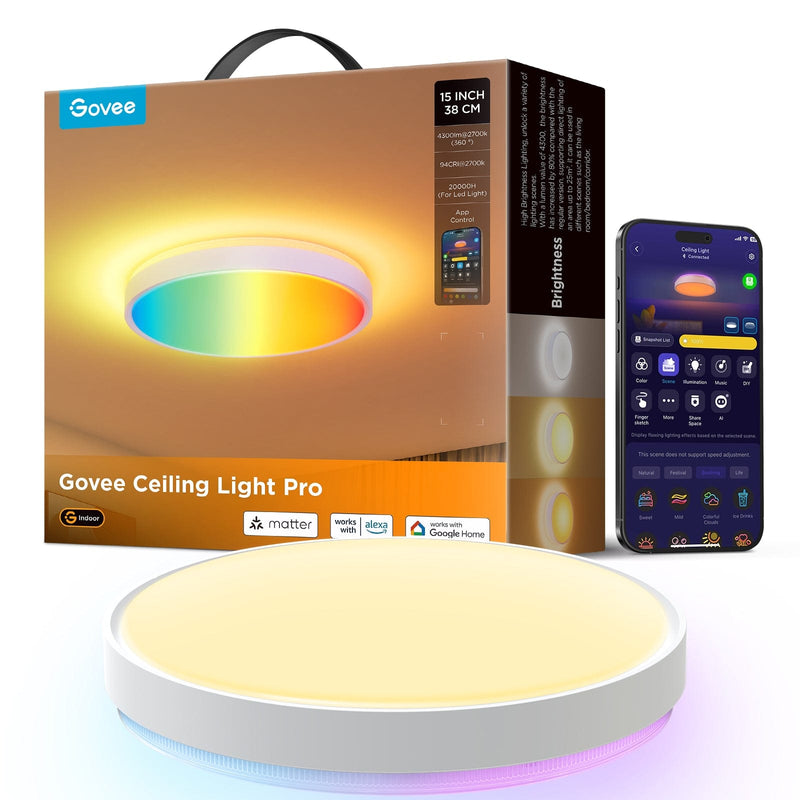 GOVEE 15INCH RGBICWW + RGBICWW ROUND SMART CEILING LIGHT 6974316995937