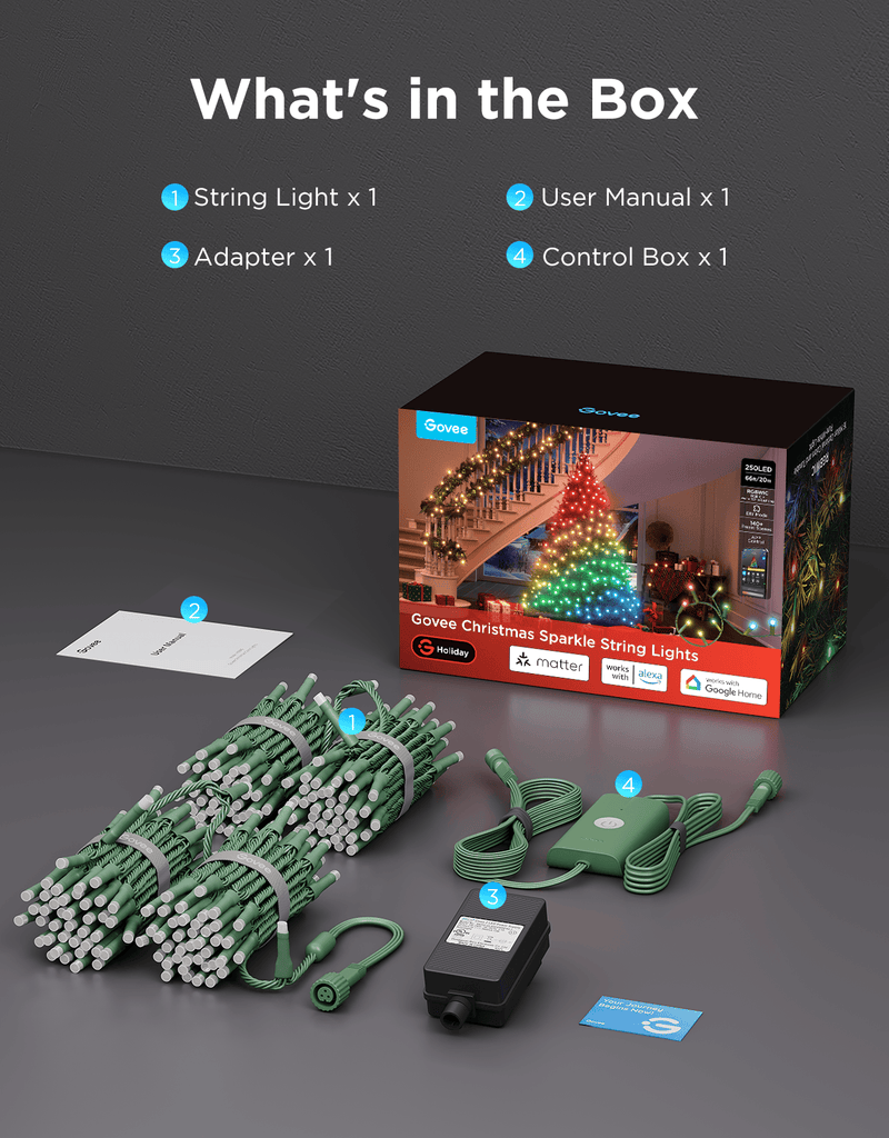 GOVEE CHRISTMAS SPARKLE STRING LIGHTS - 20M 6974316995784