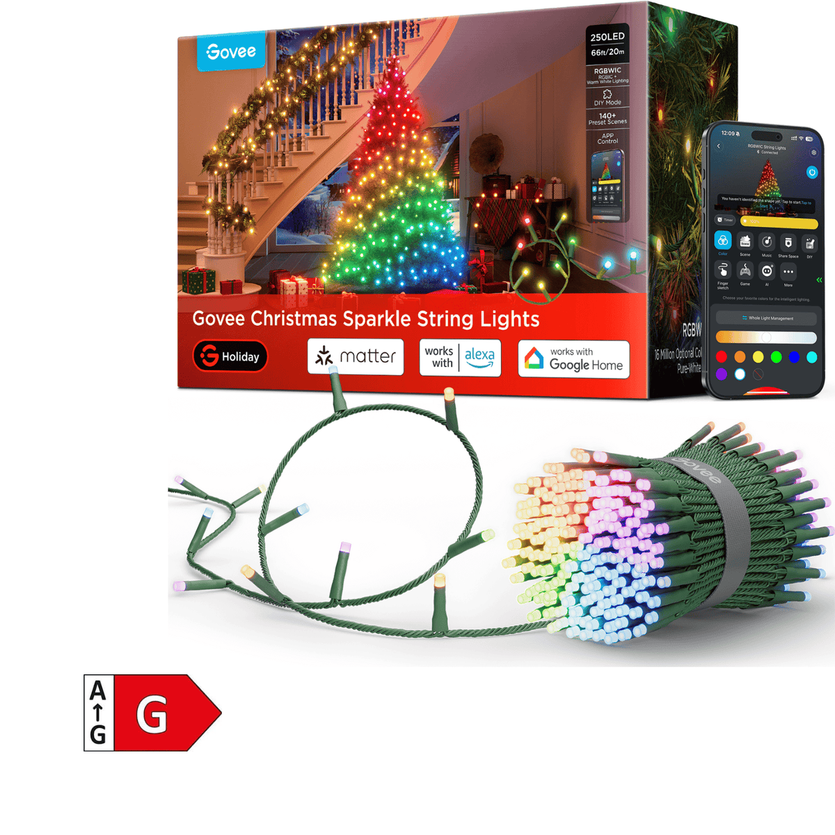 GOVEE CHRISTMAS SPARKLE STRING LIGHTS - 20M 6974316995784