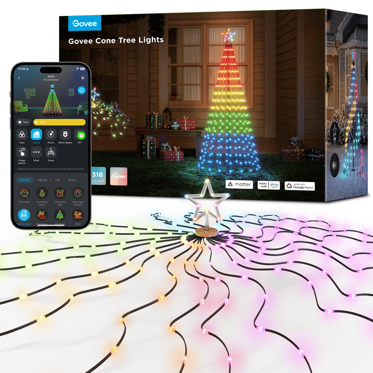 GOVEE CONE TREE LIGHTS 6974316992912