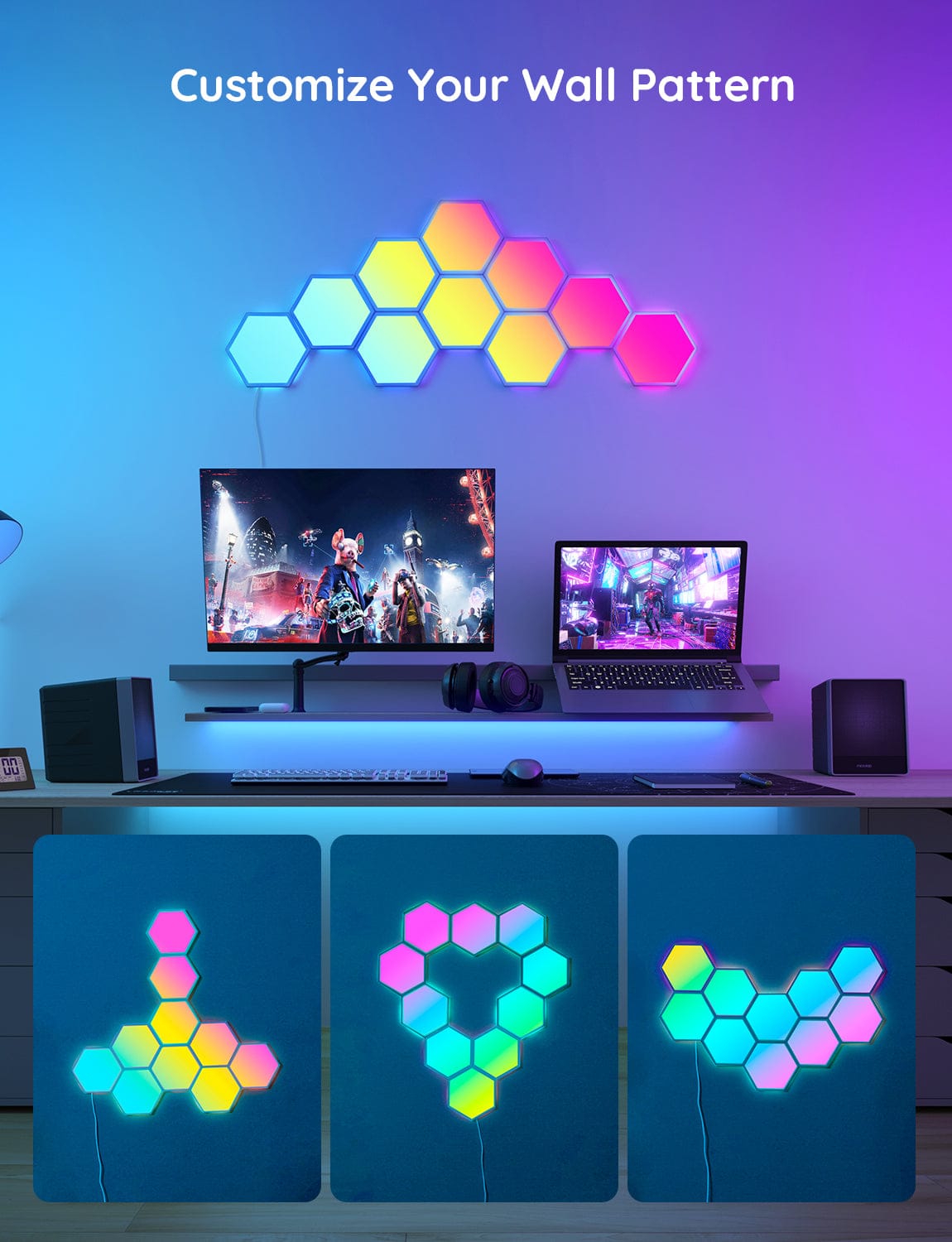 GOVEE GLIDE HEXA LIGHT PANELS - 10 PACK - DAMAGED BOX 3200000006058