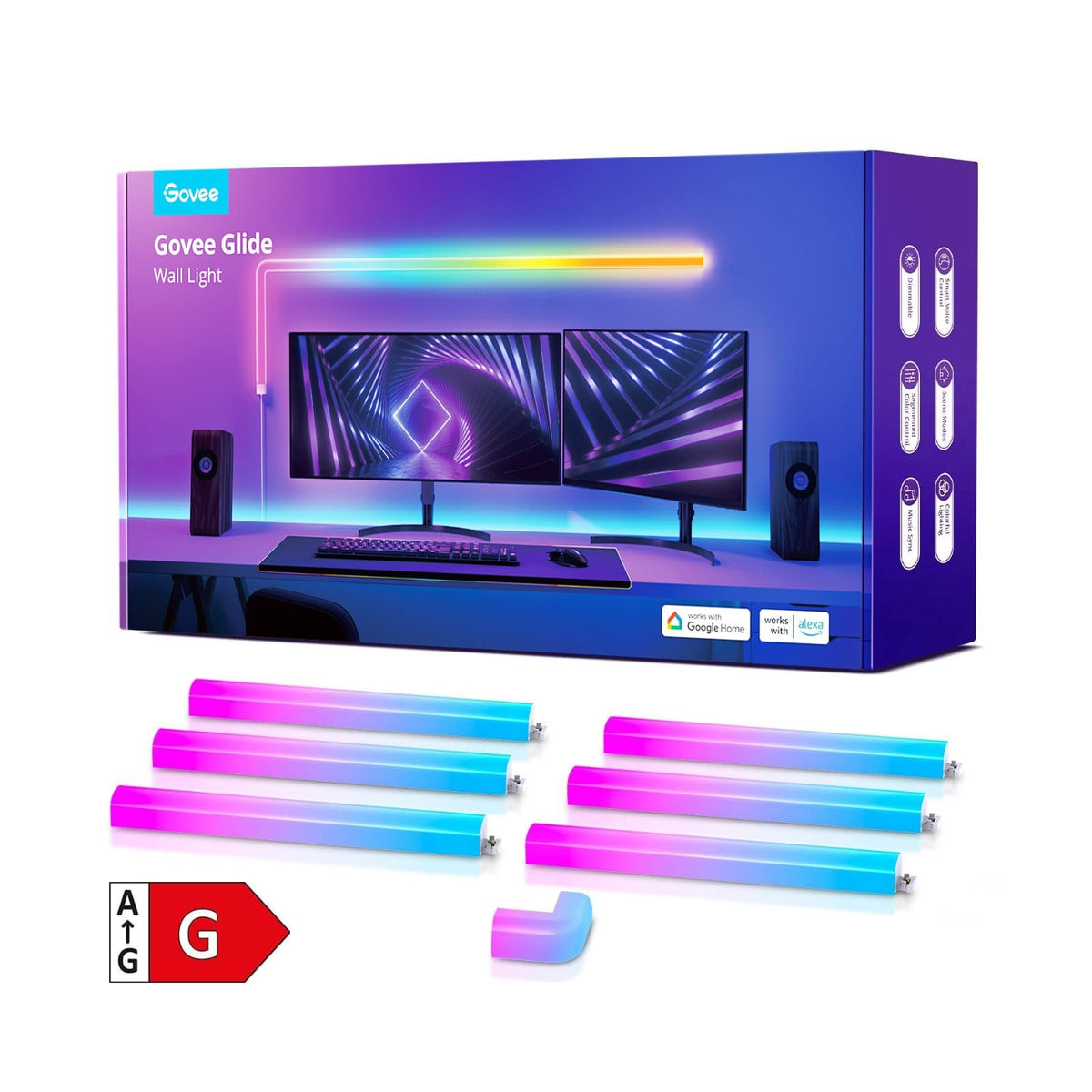 GOVEE GLIDE RGBIC WALL LIGHT 6+1 6974316990857